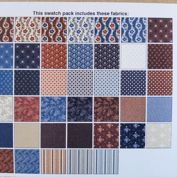 Cotton Quilting Craft Fabric Charm Pack Heritage Benartex Red Blue Vintage Dover - Picture 3 of 3